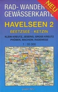 Rad- und Wanderkarte + Gewässerkarte Havelseen 2 Beetzsee - Ketzin