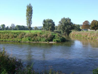 Mündung der Unstrut in die Saale bei Naumburg